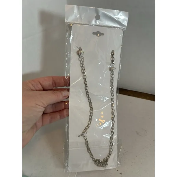 Angel Design ID Badge Holder Necklace Glasses Chain Silver Tone Lanyard 14” NIP - Image 9