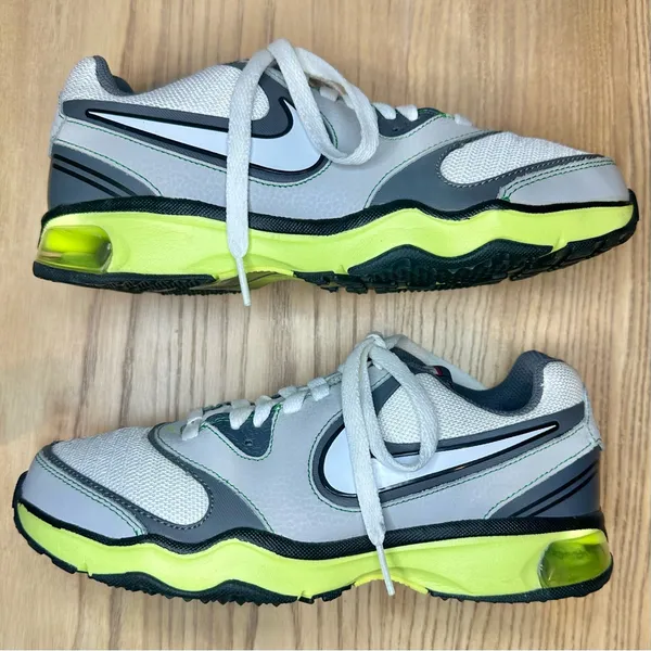 Nike Air Complete TR Training Shoe White Gray Sneaker Shoes Lime Accents Active - Image 2