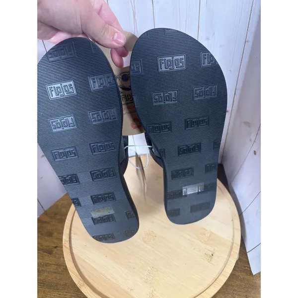 flojos‎ sandals campbell sparkle strap womens 9 NWT Black - Image 9