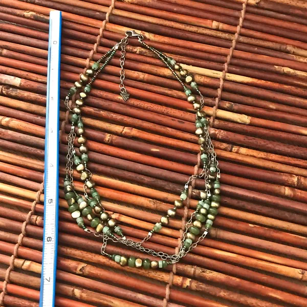 Silpada Multi strand Green Beaded Necklace. 17” - 19” - Image 6