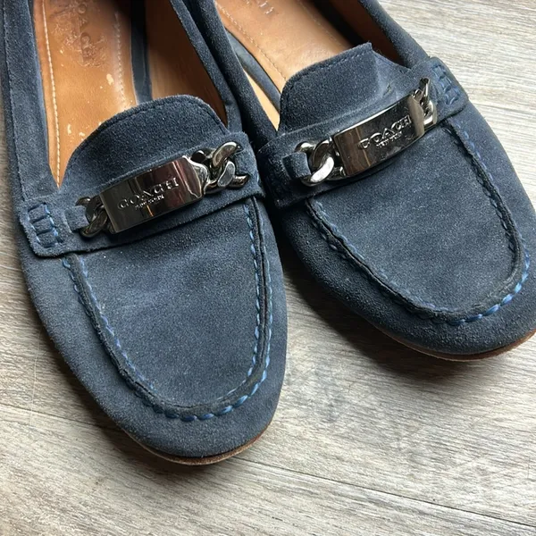 Coach Blue Suede Loafers Size 7.5 B - Image 6