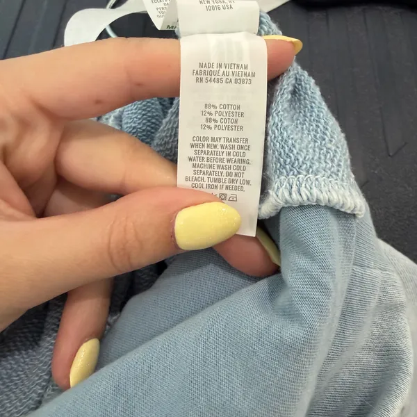 Aerie New Heights Trouser Fleece Shorts Light Blue Size Xxs - Image 5