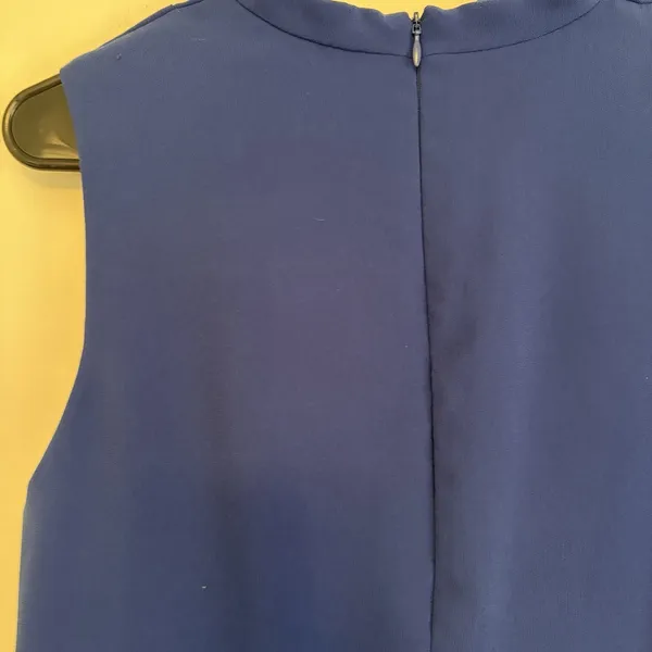 Trina Turk Lenaya Blouson Draped Sleeveless Dress Asymmetrical Royal Blue‎ Sz 6 - Image 5