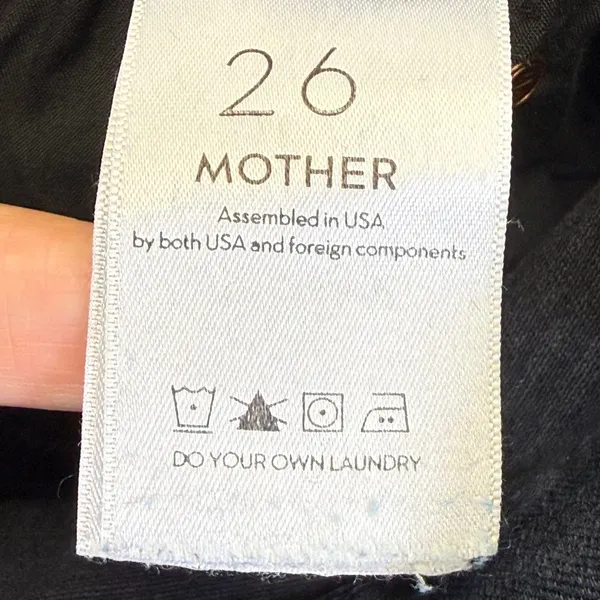 MOTHER Stunner Zip‎ Ankle Step Fray Jeans All I Want Faded Black Skinny Size 26 - Image 4