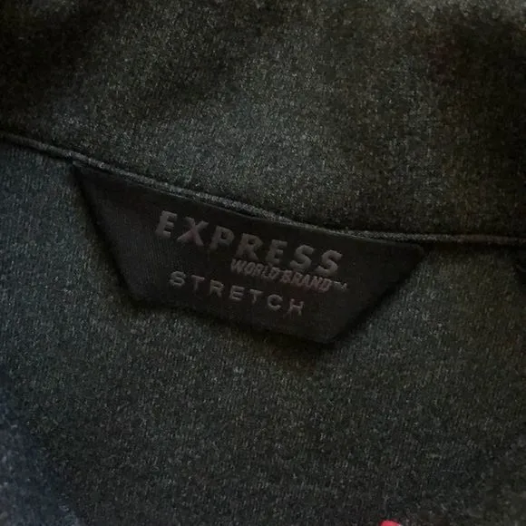 5/$30 🎈Express‎ women’s vintage grey zip up blazer size 5/6 - Image 4