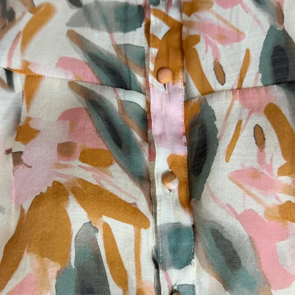 Entro Size Large Boutique Dress Colorful Abstract Print Puff Sleeve Casual - Image 2