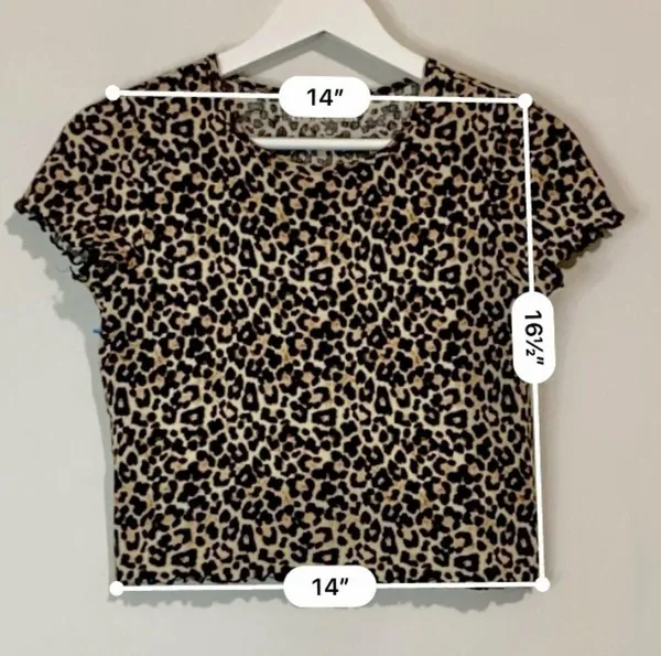 American Eagle Women’s Cheetah Print Crop Top Brown Size Small EUC - Image 6
