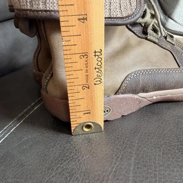 Chaco Barbary Leather Ankle Boots Fold Down Brown Green Fall Granola Girl Size 8 - Image 8