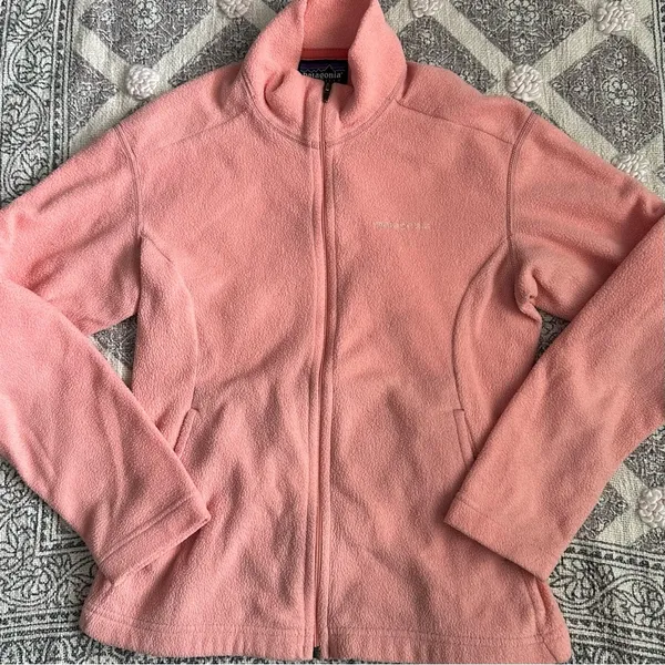 Patagonia Vintage Peach Synchilla Fleece Zip Up Jacket - Image 5