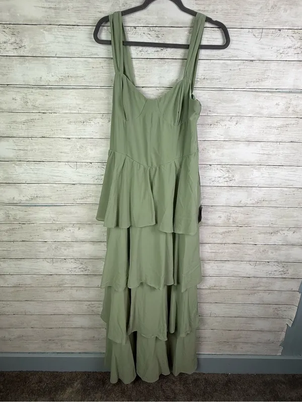 Lulus Carlynda Sage Brush Tiered Bustier Maxi Dress Size XL - Image 3