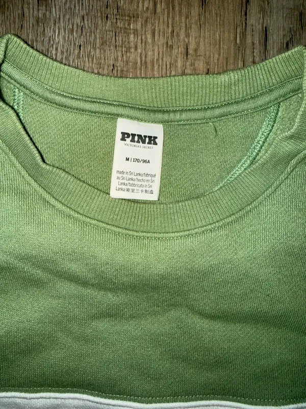 Green and white victoria's secret sweatshirt - Image 3