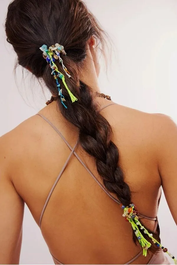 Free People Ariana Ost The Sand Dripp Hair Tie in Lime Green NWT Bracelet - Image 2