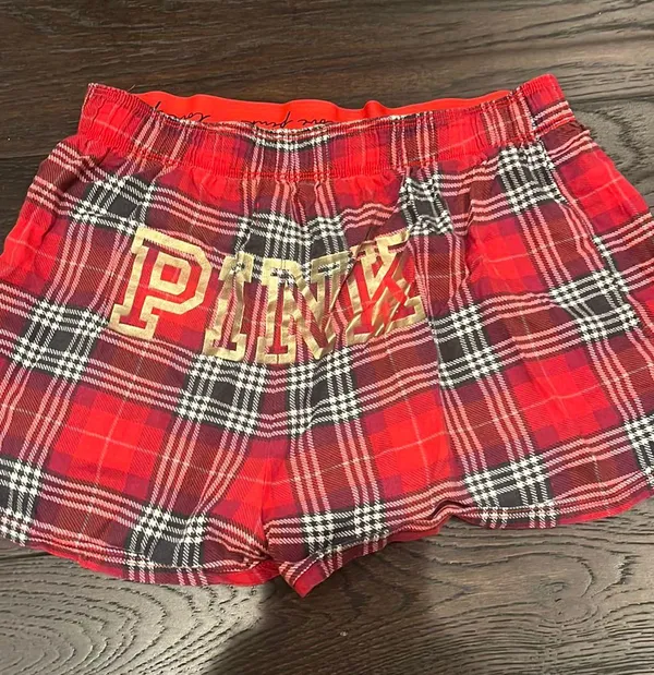 Pink Red Plaid Boxy Pajama Shorts - Image 2