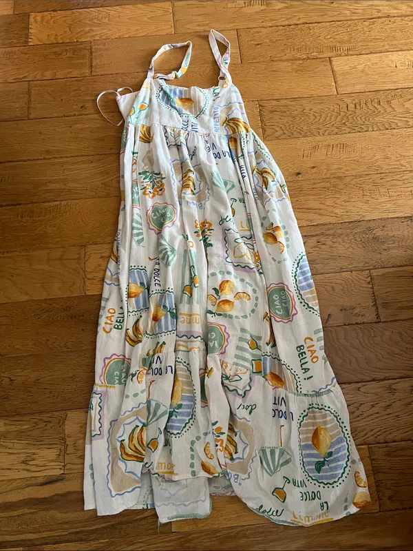 L - PAPER HEART - La dolce Vita - Cream Floral Print Maxi Boho Dress - Image 2