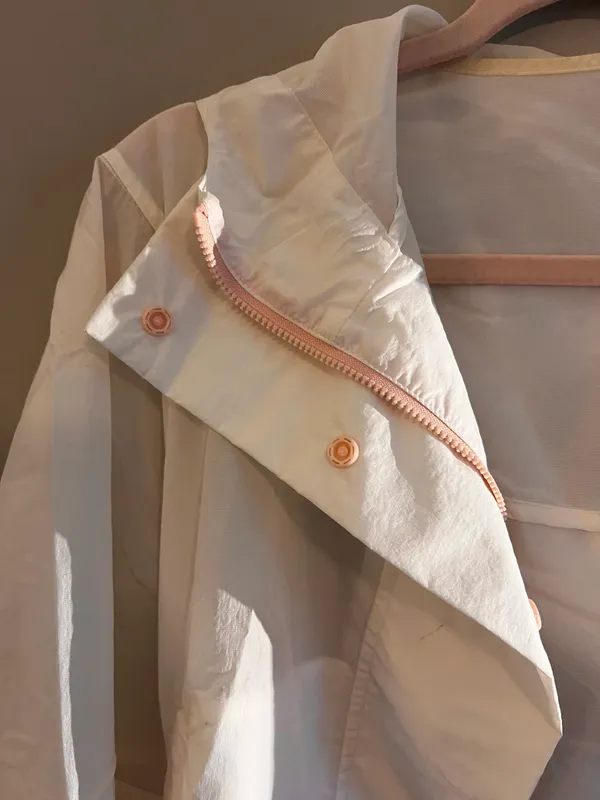 Fabletics White & Pink Windbreaker Jacket - Image 6
