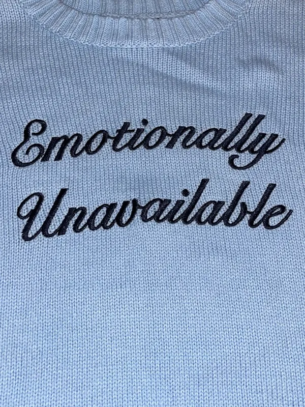NWT Wild Fable Emotionally Unavailable Blue Knit Sweater Size S - Image 3