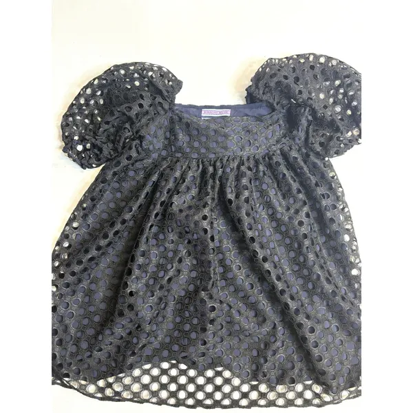 Kimchi Blue Black Eyelet Lace Babydoll Top‎ Puff Sleeve Boho Romantic Medium - Image 5