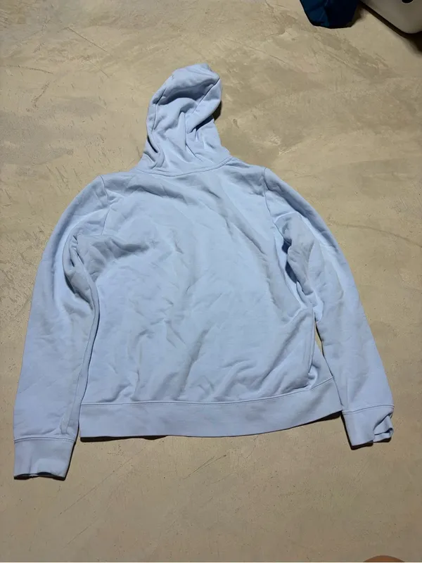 Nike Light Blue Hoodie with White Swoosh Logo medium - Image 6