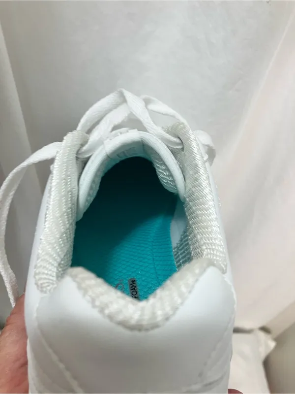 Skechers White Lace-Up Sneakers with Teal Insole - Image 8