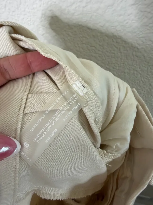 Vamp Official Relaxed Wide Leg Trouser Pants Cream Women’s Size S‎ - Image 10