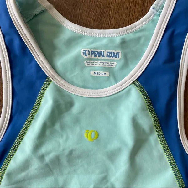 Pearl Izumi Teal and Navy with lime stitching Tank Top size M - Image 2