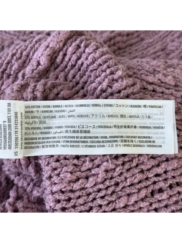 Slouchy Oversized Lilac Drop Shoulder Knit Sweater Medium Hollister Minimalist - Image 8