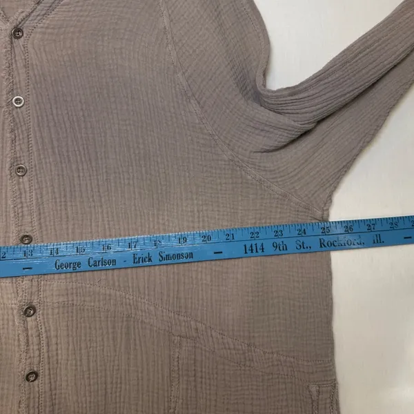 We The Free Free People Summer Daydream Button Down Top Gray Gauze Medium - Image 6
