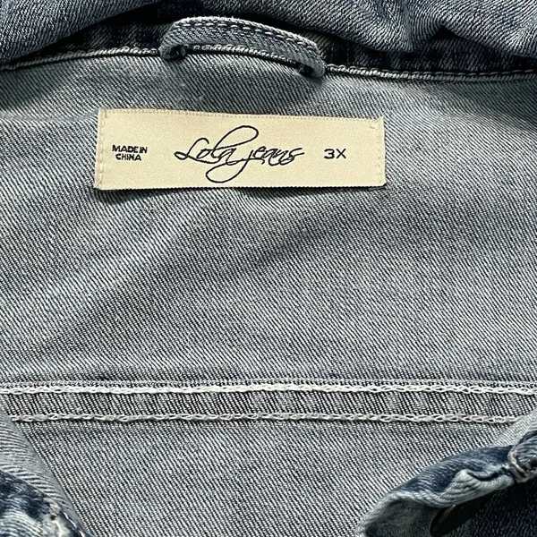 Lola Jeans Plus The Classic‎ Denim Jean Jacket Blue Size 3X - Image 4