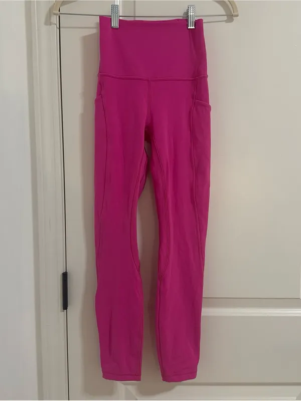 lululemon athletica Hot Pink High-Rise Leggings with Side Pockets - Image 2