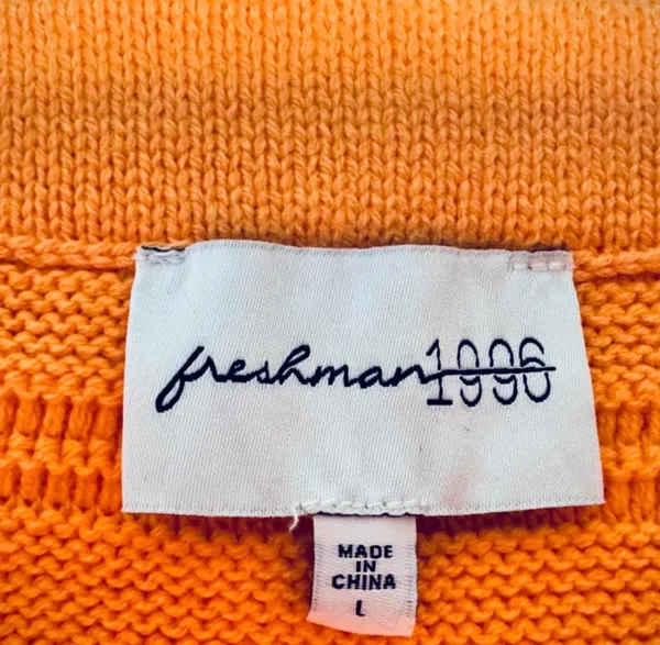 Freshman 1996 orange knit set with horizontal ribbed texture, size L NWT - Image 5