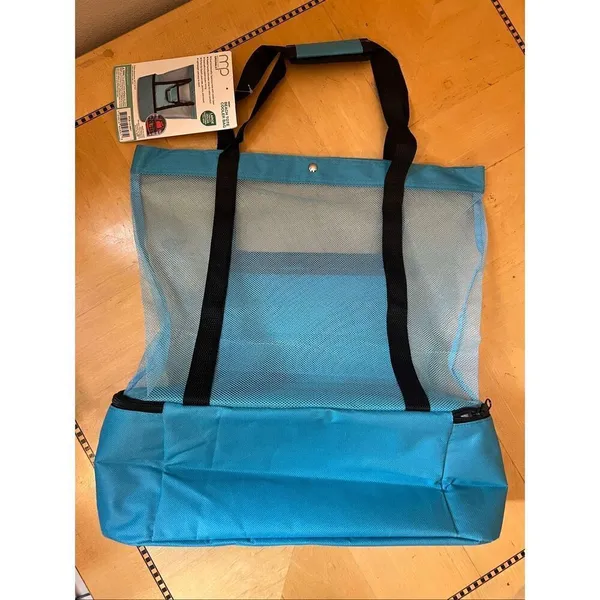 New! Meridian Point Blue Mesh Beach Tote Cooler Bag - Image 2
