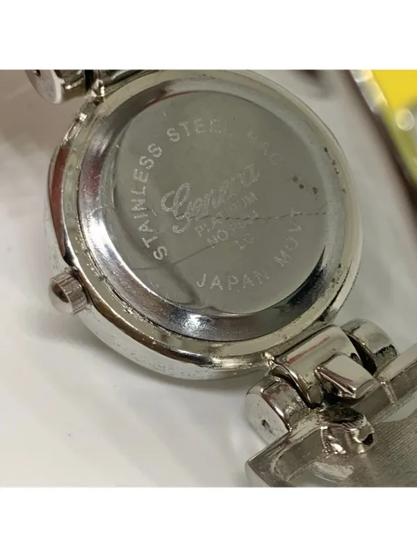 Geneva Teacher School cuff bracelet watch 26mm silver tone quartz running - Image 6