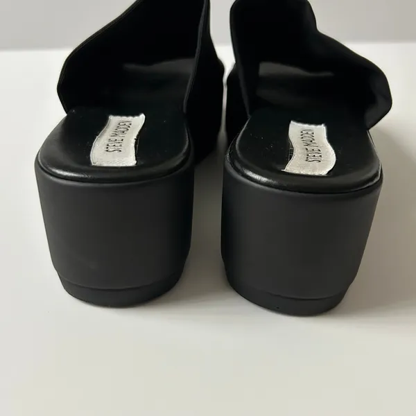 Steve Madden Slinky Platform Sandals Fabric Black 7 Made in Italy Y2K Retro - Image 4