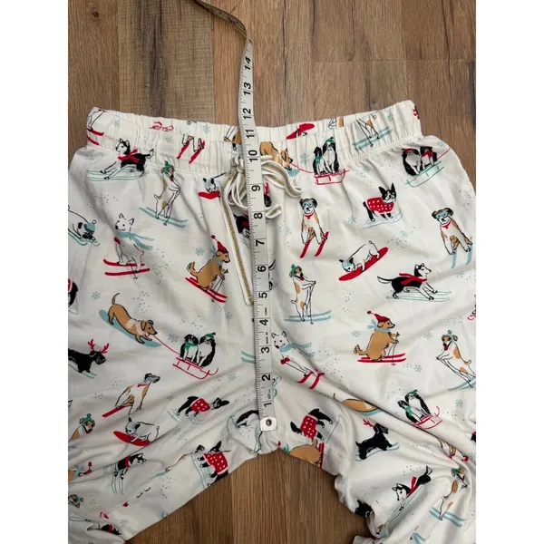 Sleep Sense Women's Pajama Pants Size S Holiday Skiing Dogs Cotton Lounge - Image 8