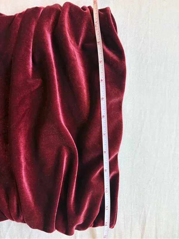 Wild Fable Burgundy Velvet Strapless Maxi Dress Slit XXS - Image 6