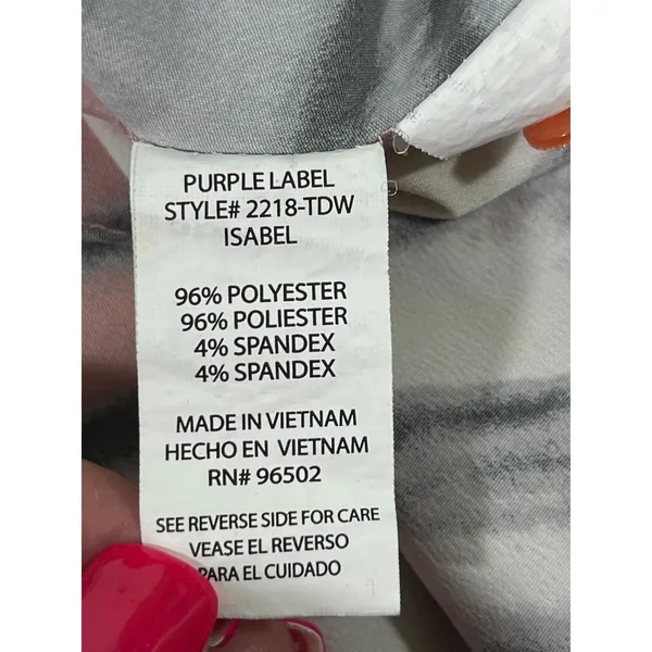 Healing Hands Purple Label Isabel Scrub Top Women L Pink Grey Tie Dye 2218-TDW - Image 5
