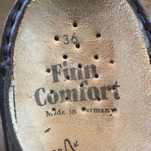Finn Comfort Amalfi Leather Mule Clog Brown Size 36‎ US 6 - Image 6