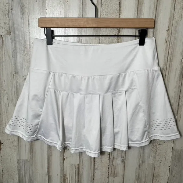 Zyia White Active Tennis‎ Pleated Chill Clubhouse Skort Womens Size Large - Image 3
