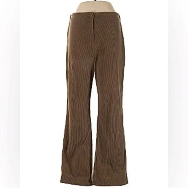 NEW Anthropologie wide leg Corduroy pants Brown LARGE - Image 2