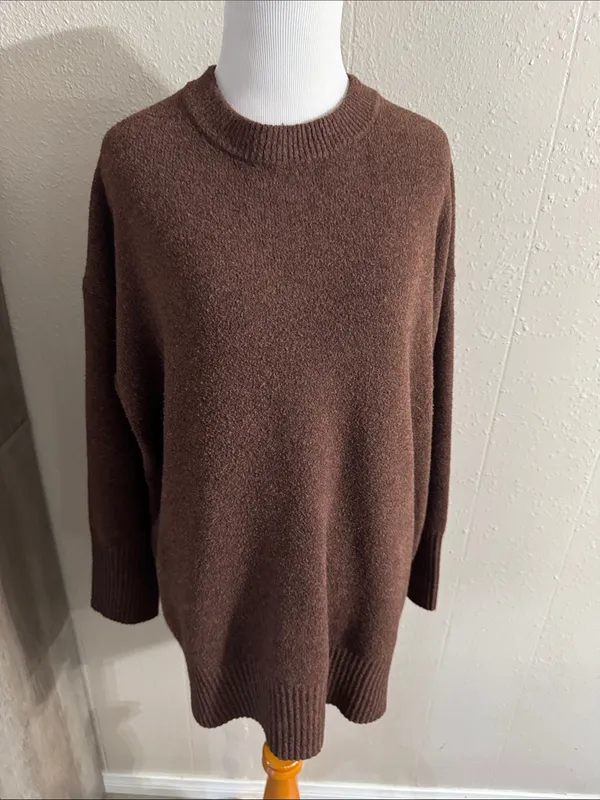 a new day Brown Crewneck Long Sweater - Image 2