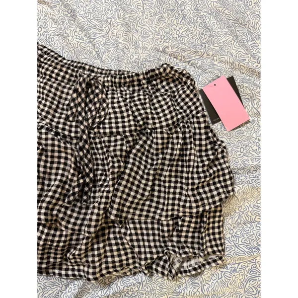 NEW Grayson Threads Black White Skort Skirt Gingham Size XS Stretch - Image 2