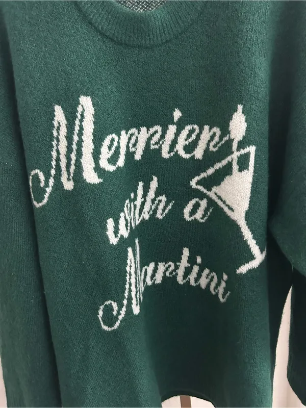 Show Me Your Mumu Merrier With a Martini Crewneck Sweater Holiday Sweater Large - Image 3