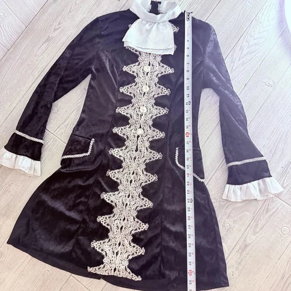 Renaissance / pirate midi dress costume elaborate English style dress velvet med - Image 6