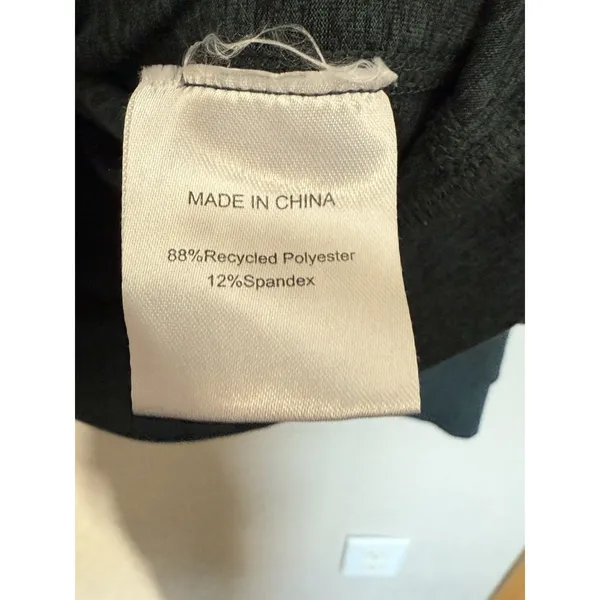 Quince Heathered Green Flowknit Pullover Hoodie Large Performance Thumbhole - Image 3