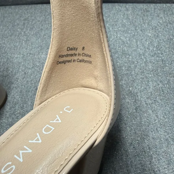 Block Heel Ankle Strap Sandals Nude J. Adams 8‎ - Image 4