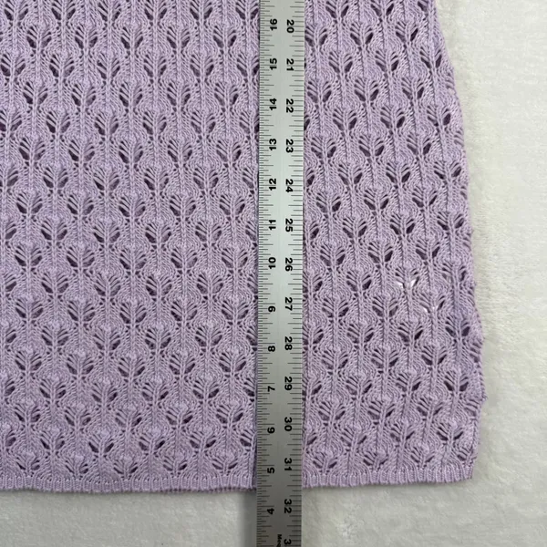For Love &‎ Lemons Purple One Shoulder Pointelle Knit Mini Dress Small NWT - Image 6