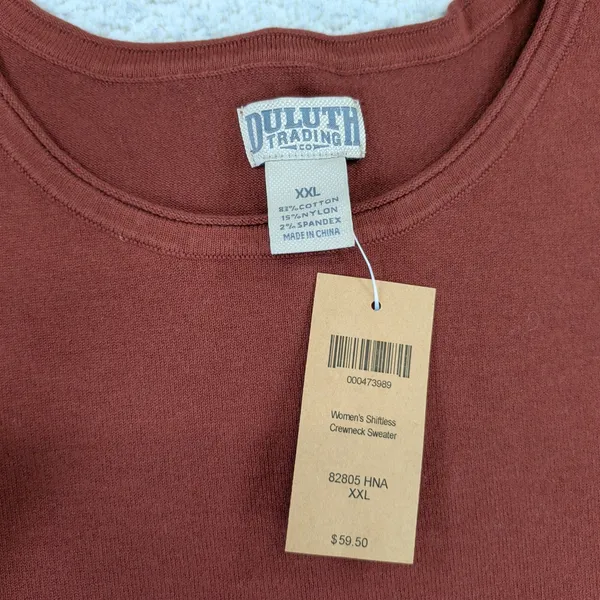 Duluth Trading Womens Shiftless Crewneck Sweater‎ XXL Henna Red Brown 82805 NEW - Image 4