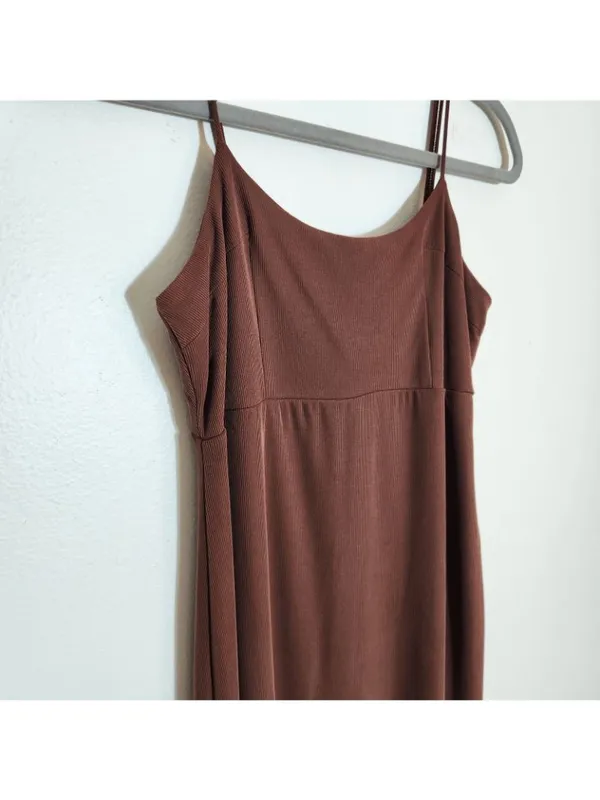 Wild Fable Womens Chocolate Brown Sleeveless Bodycon Midi Dress Size XS - Image 4