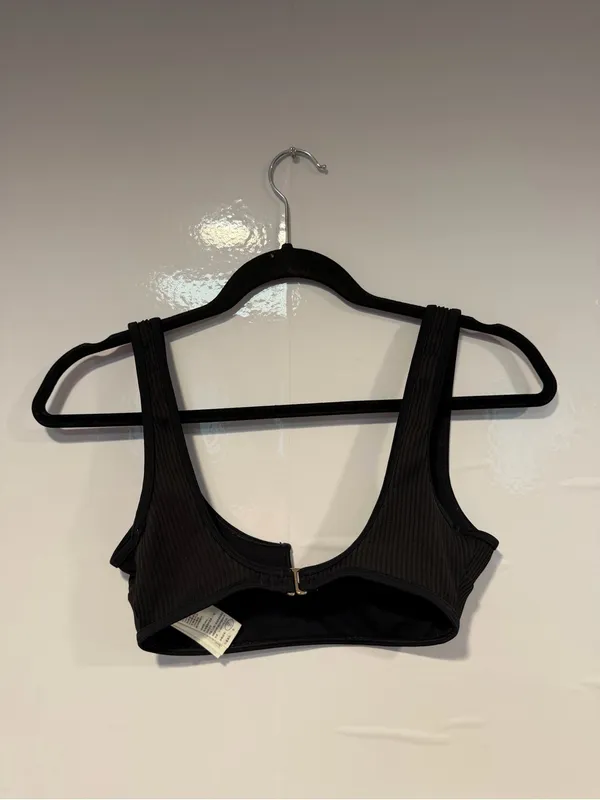 Hollister Black‎ Ribbed Scoop V Neck Swim Top - Image 4