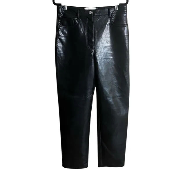 Aritzia‎ Wilfred The Melina Pant Black Vegan Leather Pants Size 8 - Image 2
